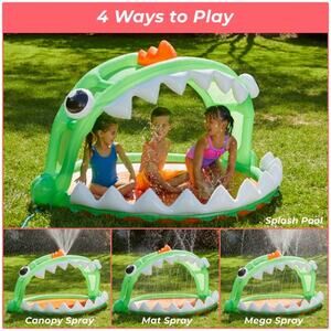 Aqua Leisure Mega Piranha Shade N Splash Mat & Canopy 6 Ft New